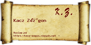 Kacz Zágon névjegykártya